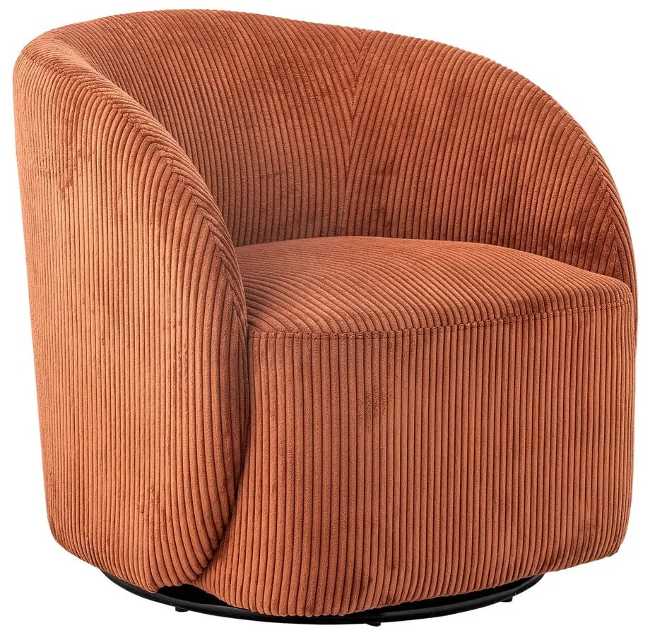 Oranžové menčestrové kreslo ušiak Pradi – Bloomingville