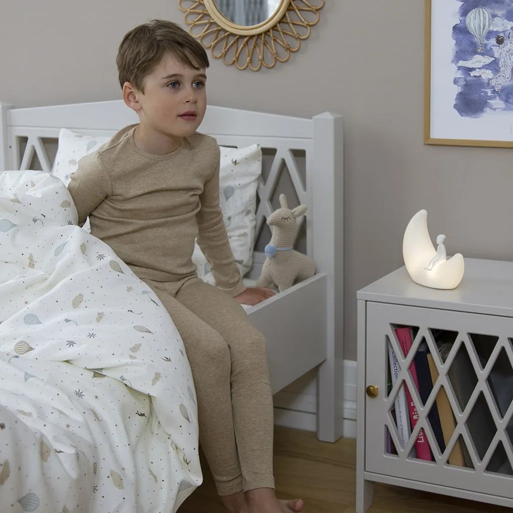 Cam Cam ApS Nočná lampička s farebným svetlom Moon Shell Off-White