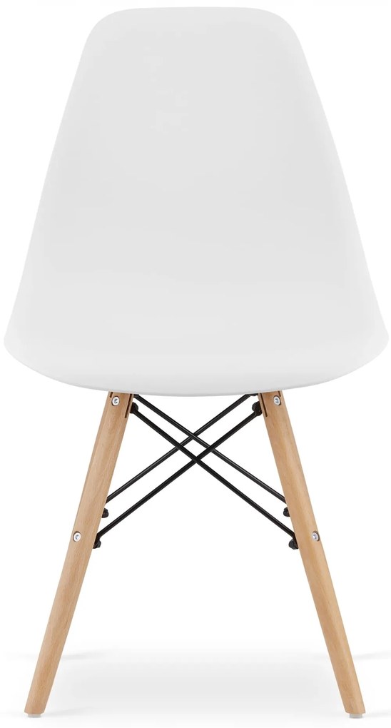 Súprava štvorcového stola 80x80 dub sonoma + 4 stoličky OSAKA biela