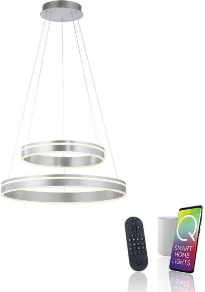 Paul Neuhaus Q-vito Led závesné svietidlo oceľ, Cct, ZigBee, diaľkové ovládaný