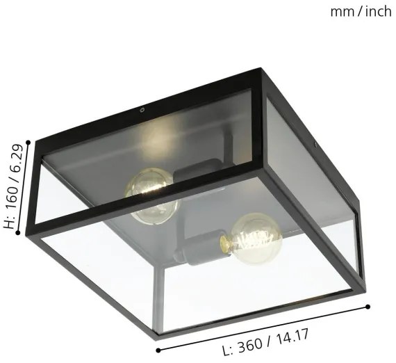 Eglo 49392 - Stropné svietidlo CHARTERHOUSE 2xE27/60W/230V