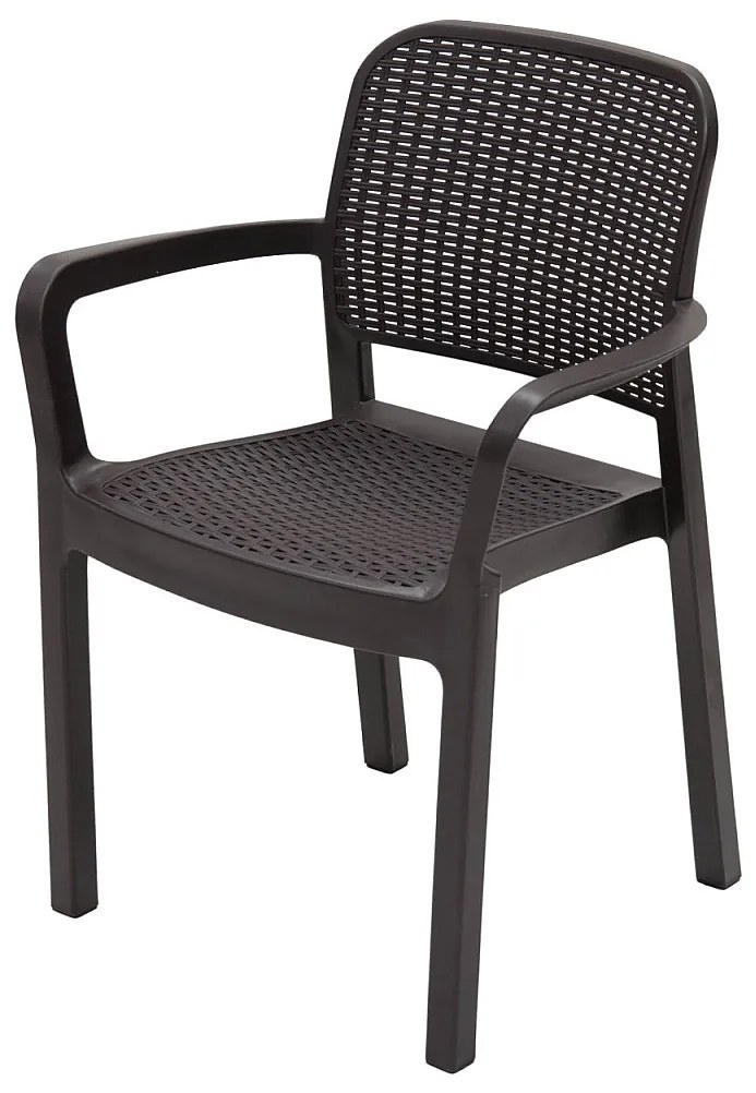 DEOKORK Záhradná plastová stolička KARA (hnedé)