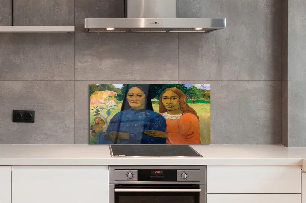 Sklenený obklad do kuchyne Umenie portrét ženského 100x50 cm