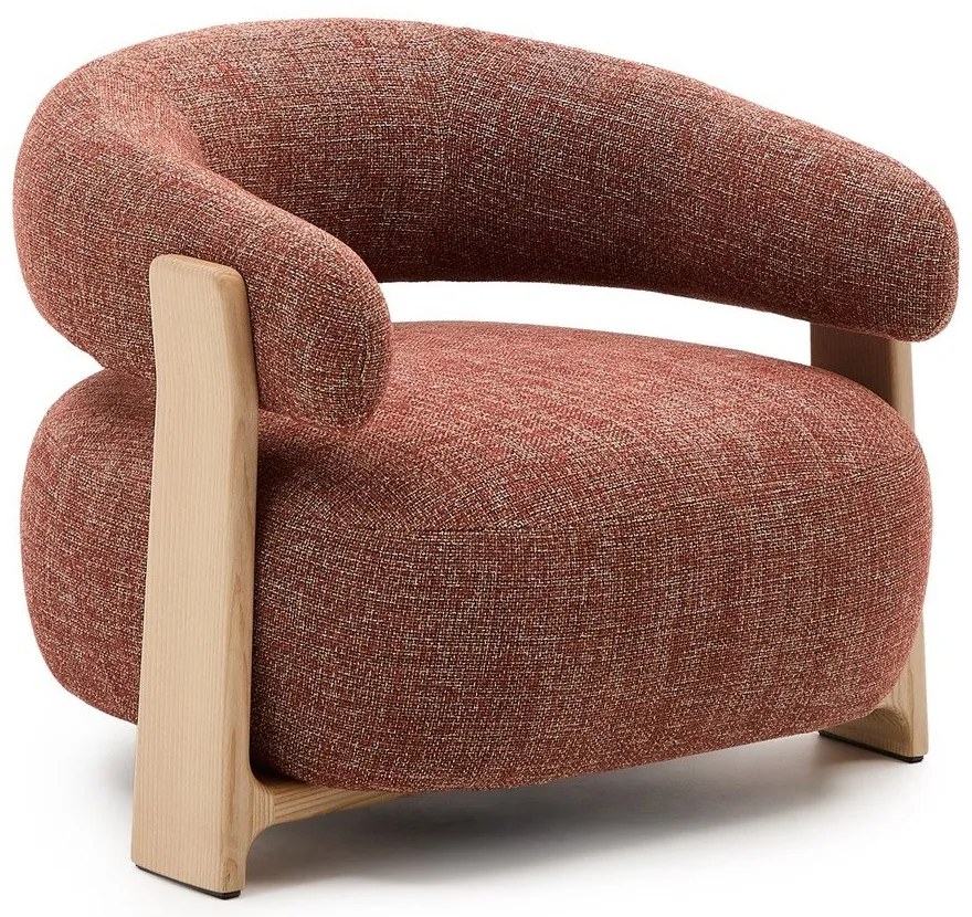 Ženilkové kreslo v terakotovej farbe Granite – Kave Home