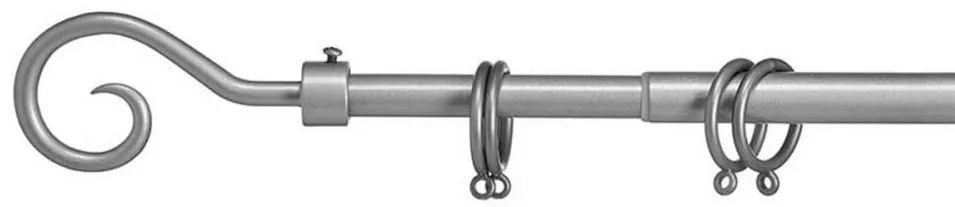 Sivá kovová garniža VALANCE LOOP 120-210 cm
