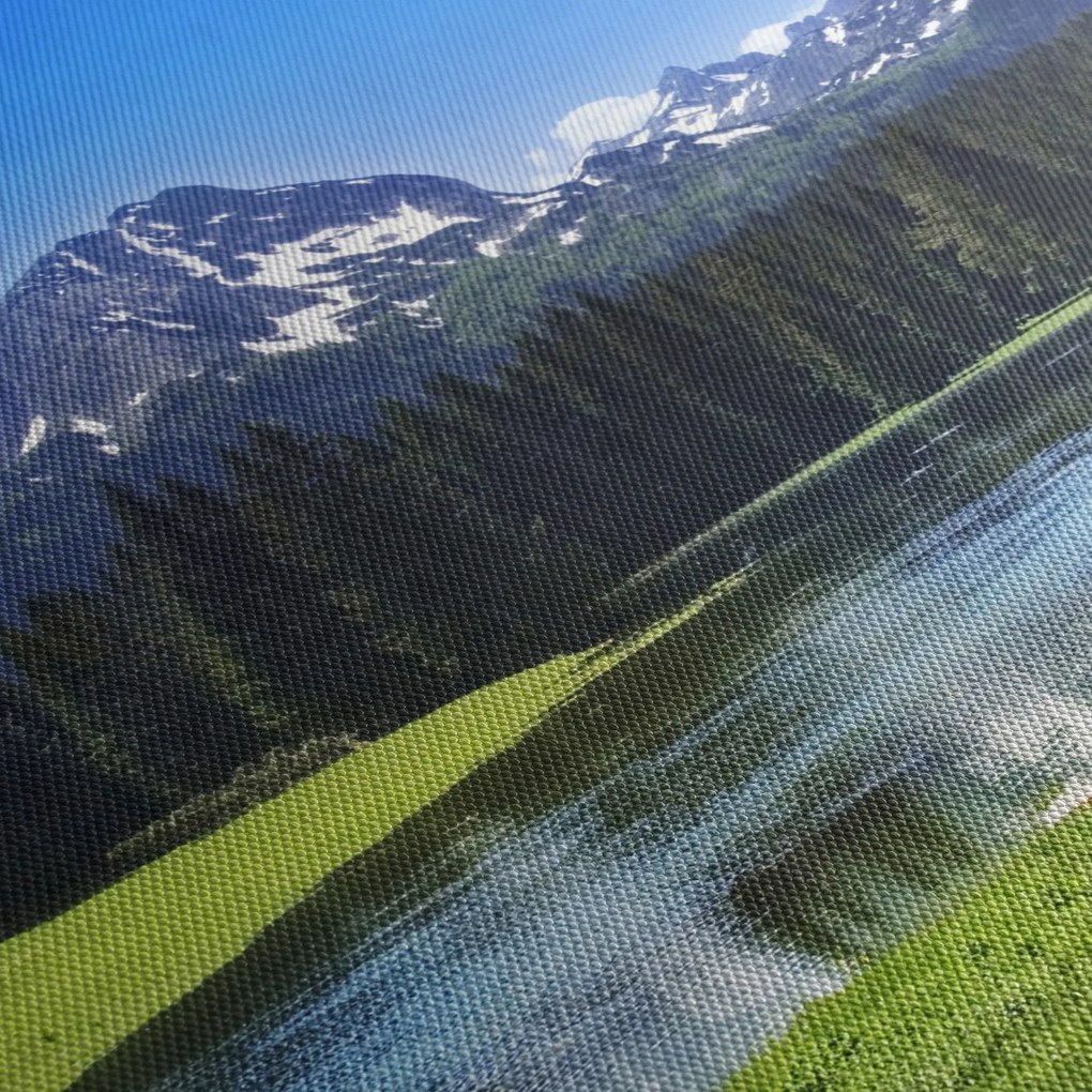 Obraz - Zasnežené vrcholky hôr (120x50 cm)