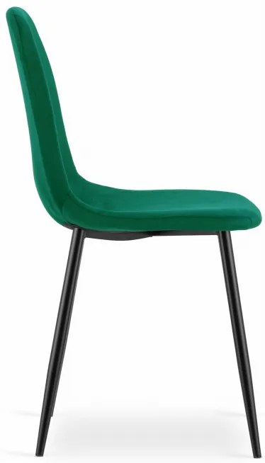 Set troch jedálenských stoličiek COMO tmavozelené (čierne nohy) (3ks)