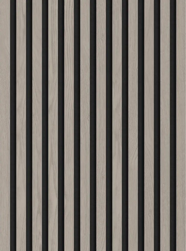 Mexen Lam-F, akustické stenové lamely 275 × 30 cm, plstený podklad 8 mm, technická dyha, dub popolavý, S105-275307-3015-005