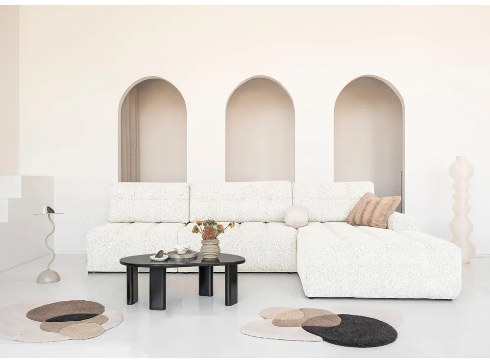 Krémová rozkladacia modulárna rohová pohovka s úložným priestorom (pravý roh) Lulu – Miuform