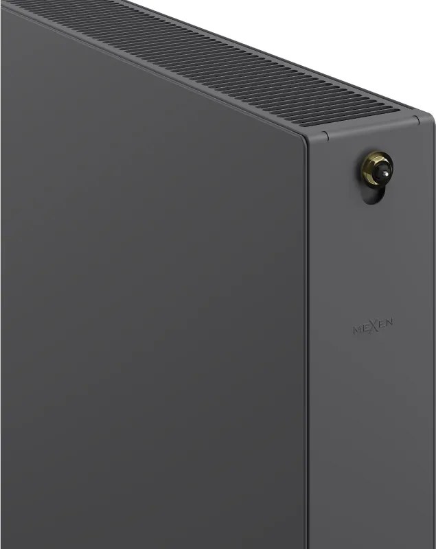 Mexen, Mexen Flat CVF22 panelový radiátor 600 x 800 mm, spodné pripojenie, 1266 W, antracit - W622F-060-080-66