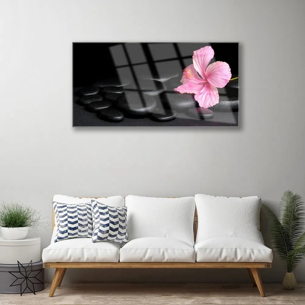 Obraz na skle Kamene kvet umenie 100x50 cm