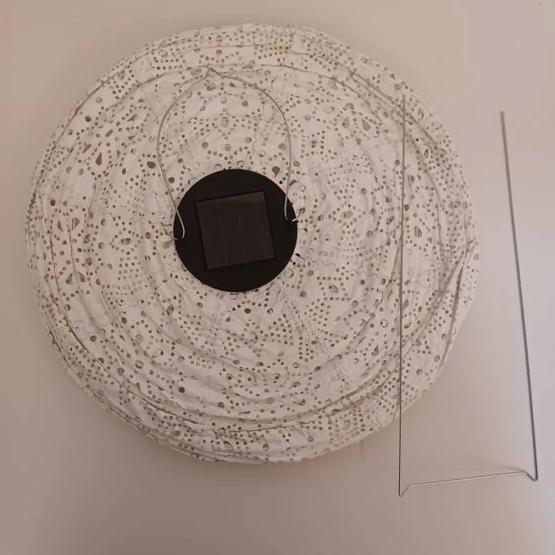 DECOLED Solární lampion, 30 cm, teple bílá, bílá