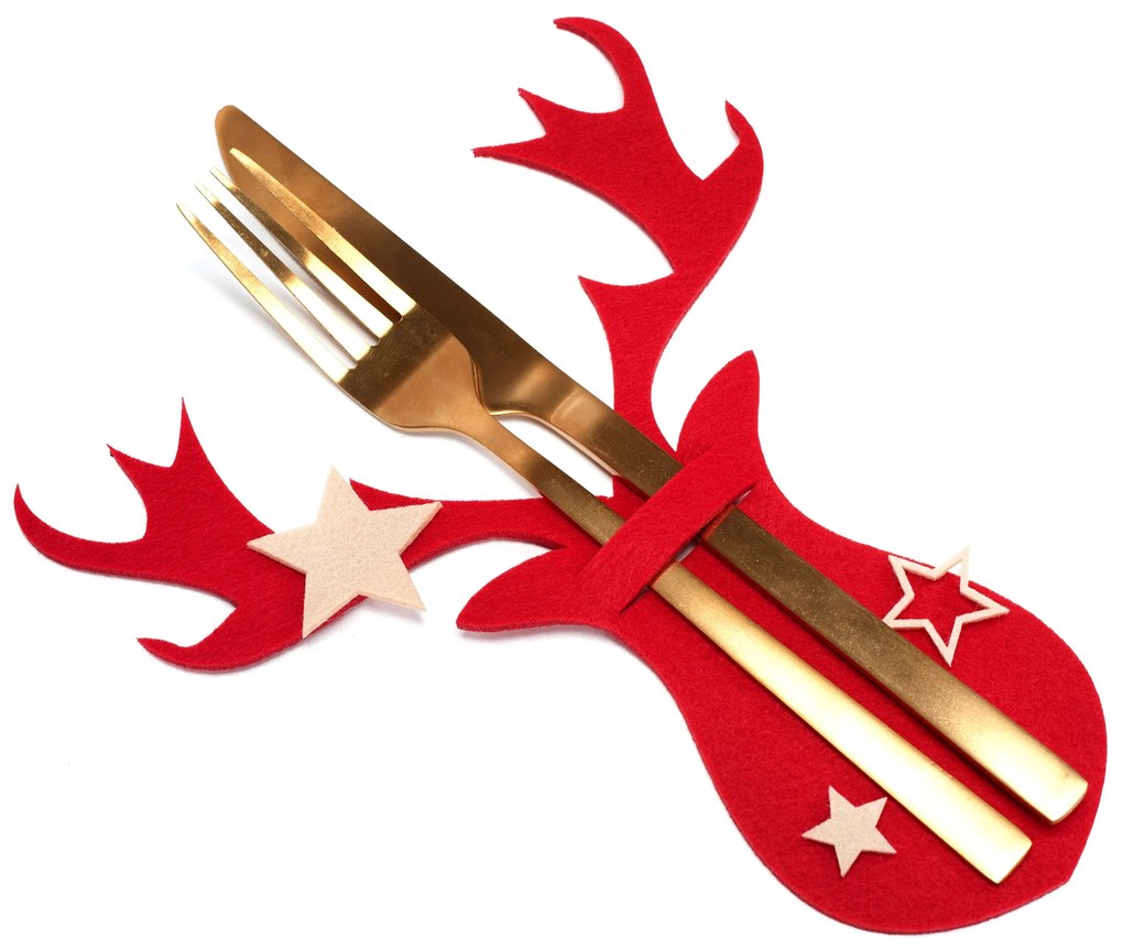 Tutumi Tutumi, vianočný obal na príbor 4ks 311377, červená, CHR-06506