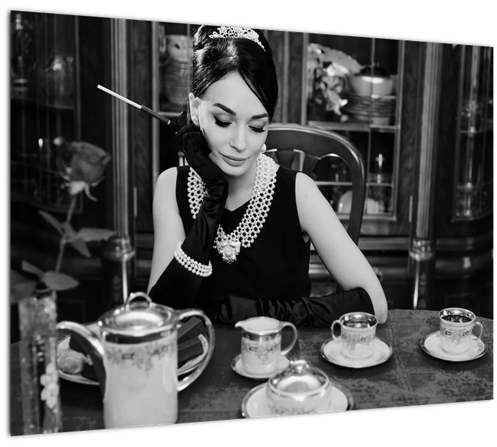 Sklenený obraz ženy (70x50 cm)