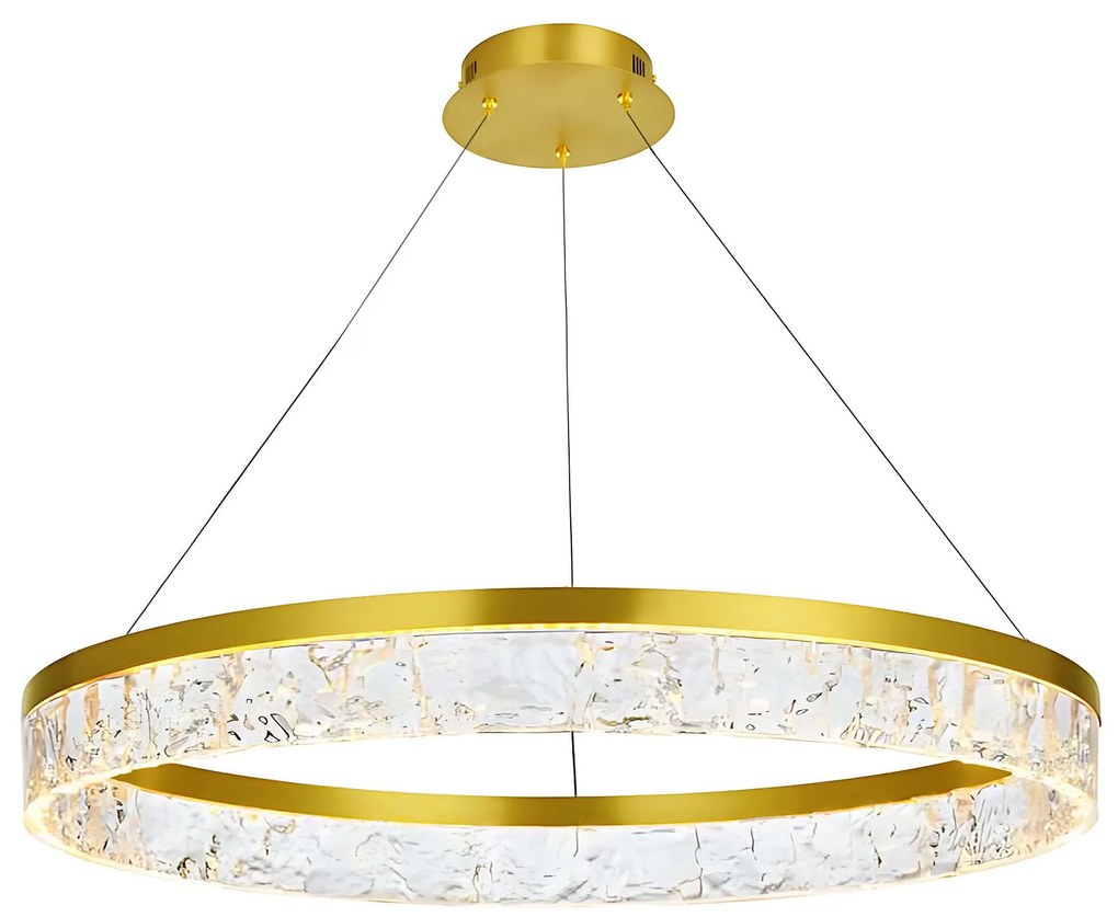 Toolight Toolight, LED závesné osvetlenie 80cm, 50W, 3000K, LHJ047-CP, zlatá lesklá, OSW-50022