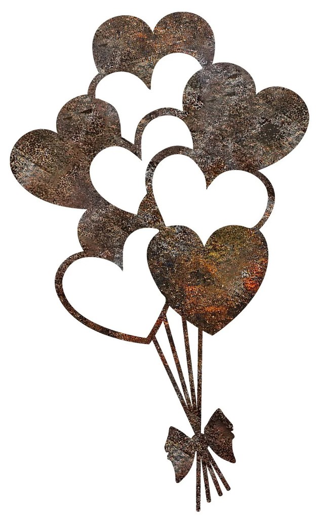 Nástěnná kovová dekorace Rusty Heart 1 vícebarevná