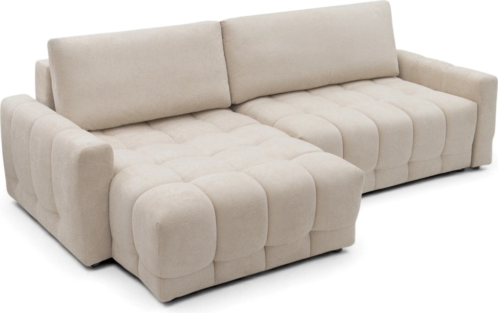 Rohová sedačka Sorenio s funkciou spania ľavá - béžová pletenina Murano 833