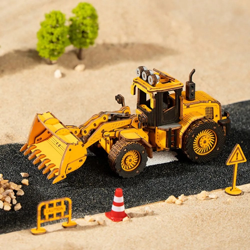 Robotime Rokr 3D dřevěné puzzle Buldozer 211 ks