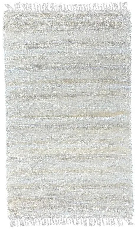 Ručne tkaný bavlnený koberec Milan B 0,6/1,25 biela