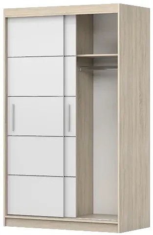 Šatníková skriňa NEOMI 06 120 cm dub sonoma/biela