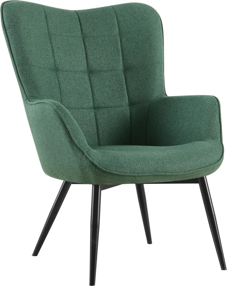 Kreslo Hannah, zelená tkanina