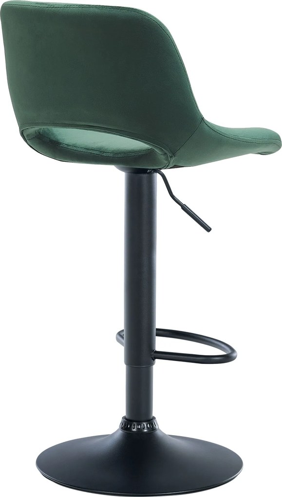 Barová stolička Camden - zamat, čierny rám - Zelená
