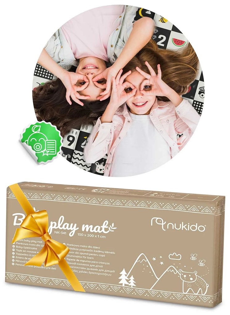 Penová podložka 200 x 180 x 1 cm Nukido NK-340 oceán-čísla