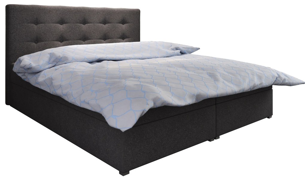 Manželská posteľ  Boxspring 140 cm Fade 1 (čierna) (s matracom a úložným priestorom). Akcia -20%. Vlastná spoľahlivá doprava až k Vám domov. 1046473