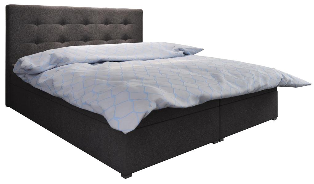Manželská posteľ Boxspring 140 cm Fade 1 (čierna) (s matracom a úložným priestorom). Vlastná spoľahlivá doprava až k Vám domov. 1046473