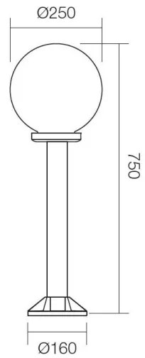 Redo 9779 - Vonkajšia lampa SFERA 1xE27/42W/230V IP44 25x75 cm hnedá