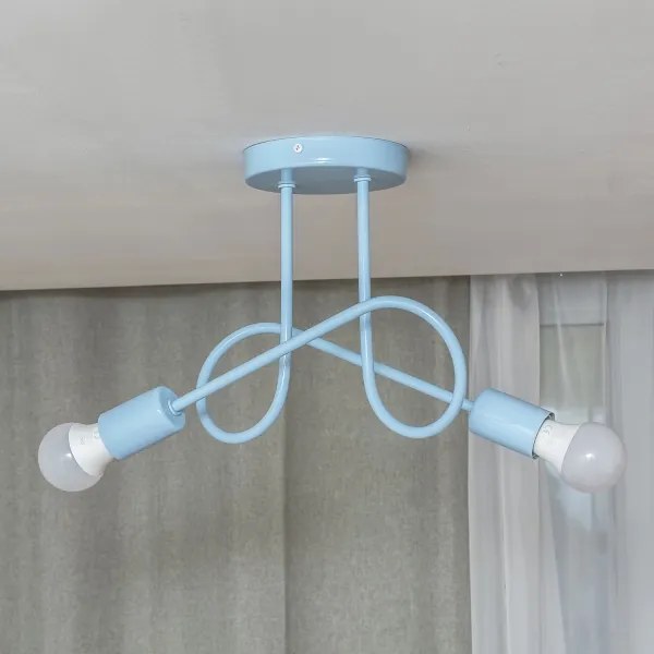 Prisadený luster OXFORD 2xE27/15W/230V modrá