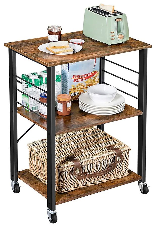 Pojazdný servírovací stolík, 60x40x84 cm