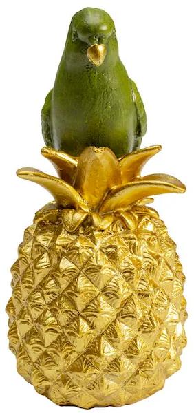 Ananas Parrot dekorácia 14 cm zelená/zlatá