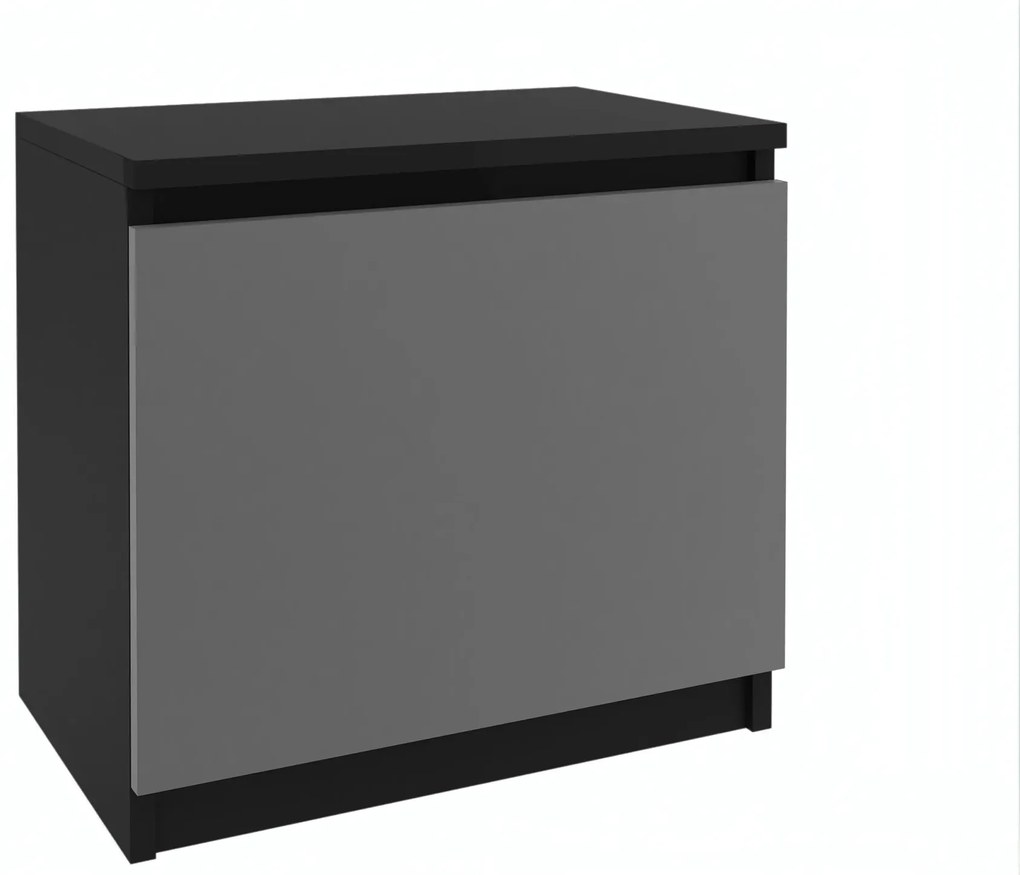 Nočný stolík Belini čierny / šedý SI SN1/0/B/SR/0/0