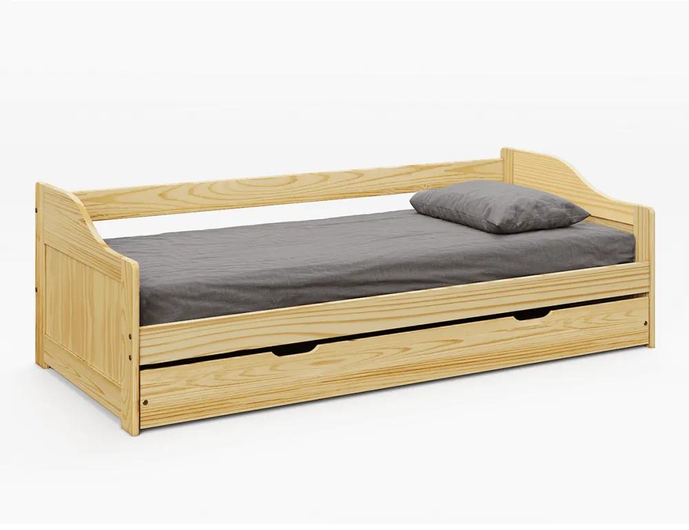 Masívna posteľ s výsuvnou prístelkou 90x200, LAURA NEW Farba: masív