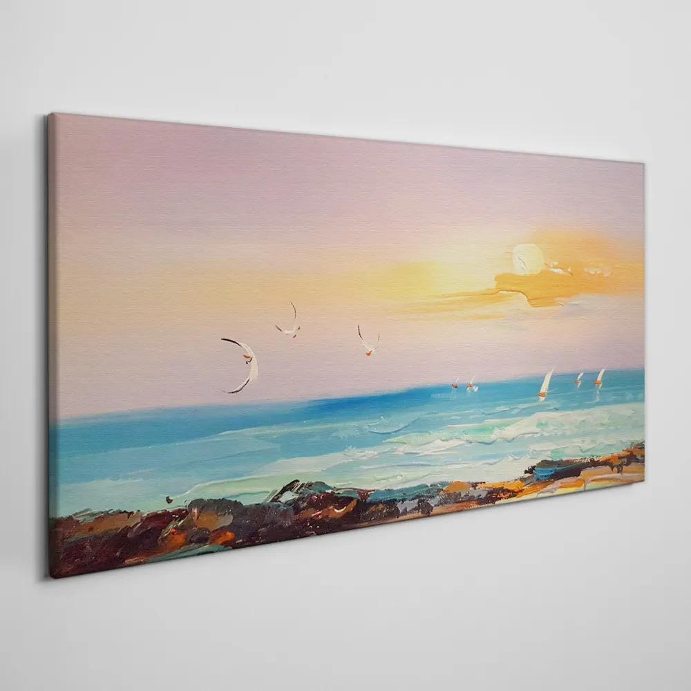 Obraz canvas Abstrakcie pobrežie vlny