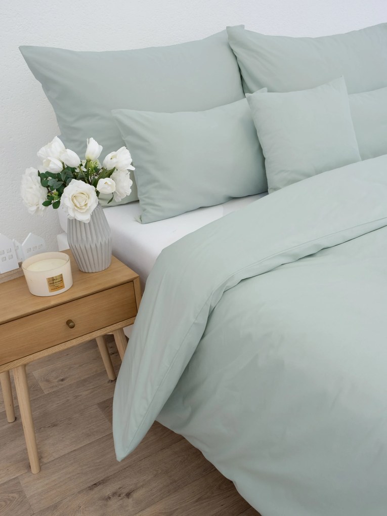 Bavlnené obliečky Renforcé - Jasmine sivozelená