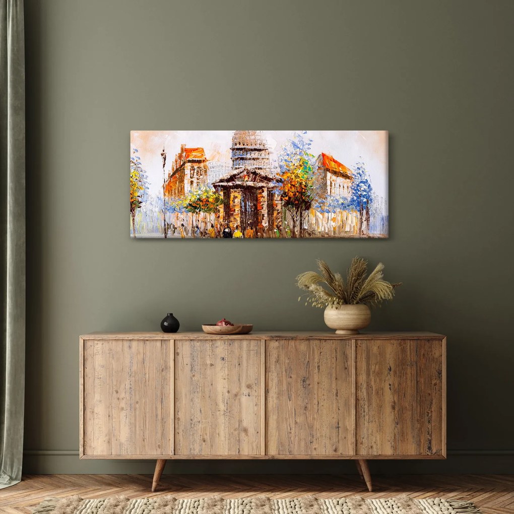 Obraz - Maľovaná mestská pamiatka (120x50 cm)