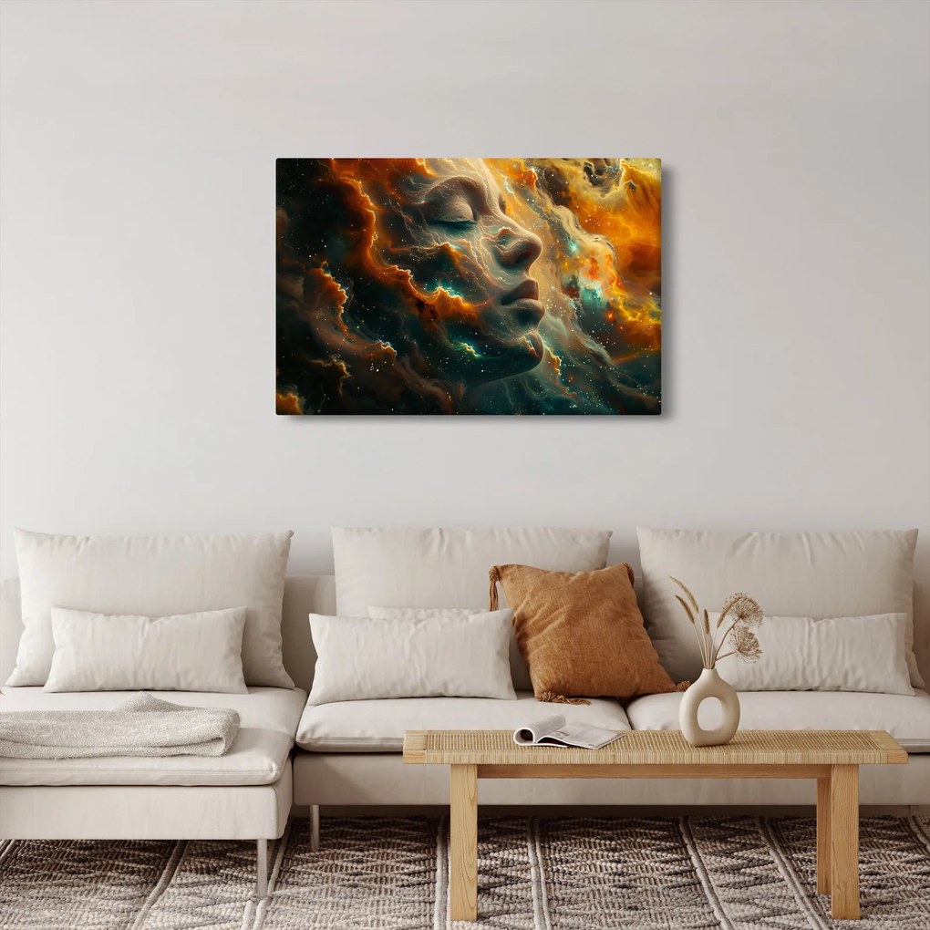 Obraz - Tvár vo vesmíre (90x60 cm)