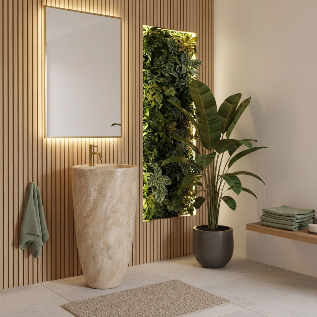 Rea Anya Savana Matt, voľne stojace umývadlo 840x450x450 mm, imitácia kameňa, REA-U3614