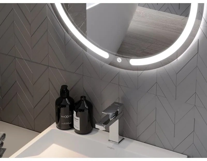 Mexen Rose, LED kúpeľňové zrkadlo s podsvietením 60x60 cm, 6000K, ochrana proti zahmlievaniu, 9810-060-060-611-00