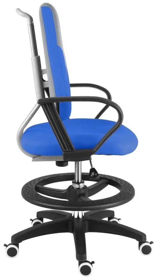 Detská rastúca stolička Neoseat KINDER — látka, sivá/modrá