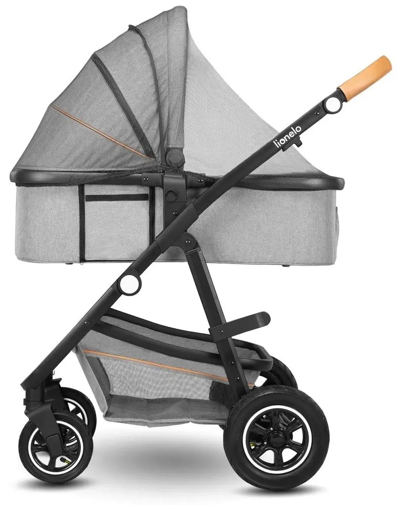 Kombinovaný kočík Lionelo Amber 3v1 grey stone
