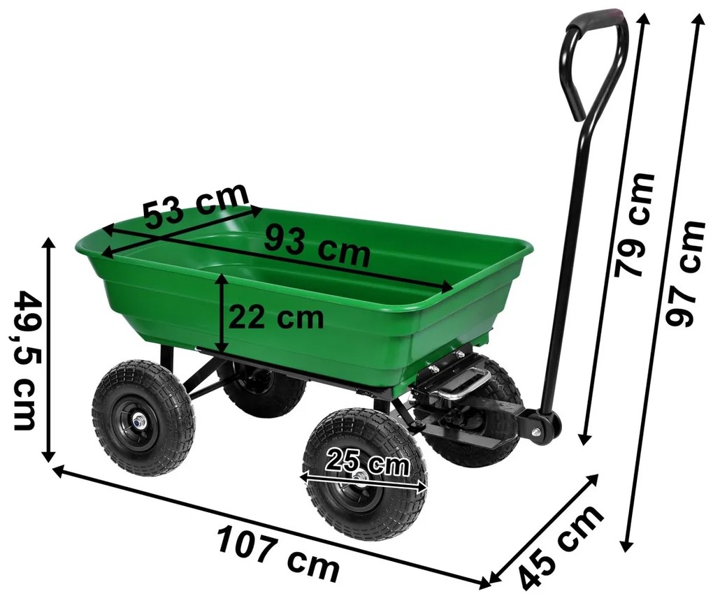 Záhradný sklápací vozík GARTEN zelený