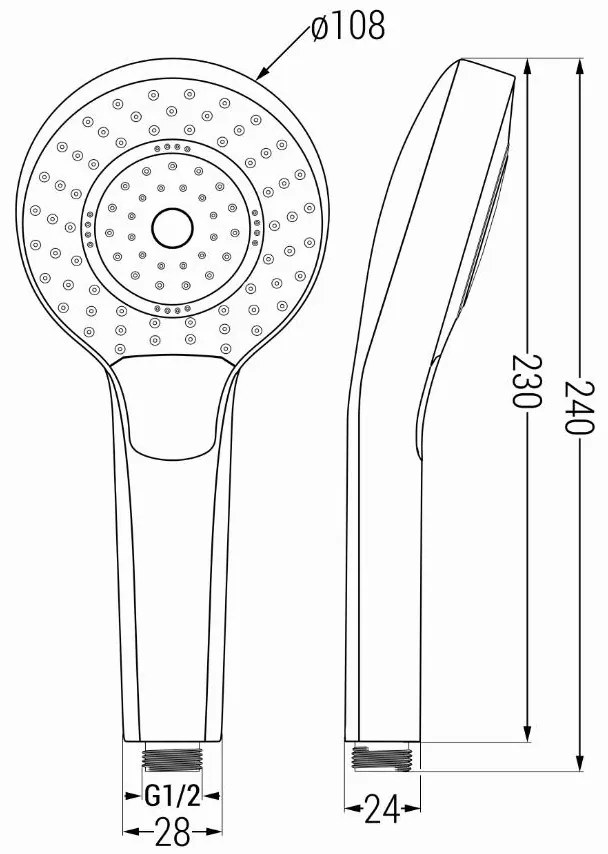 Mexen príslušenstvo - ručný sprchový set Oval R-05, 3-funkcie, zlatá, 785056052-50