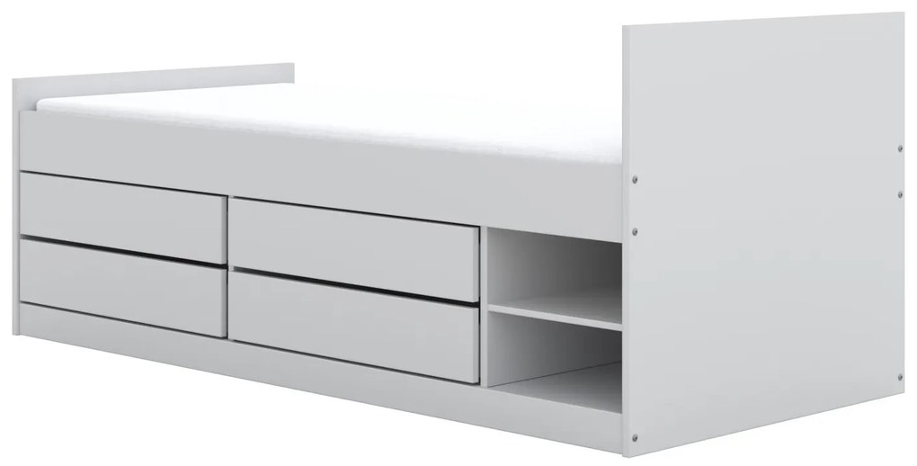 Detská posteľ LEON so šuplíkmi - 200x90 cm - biela