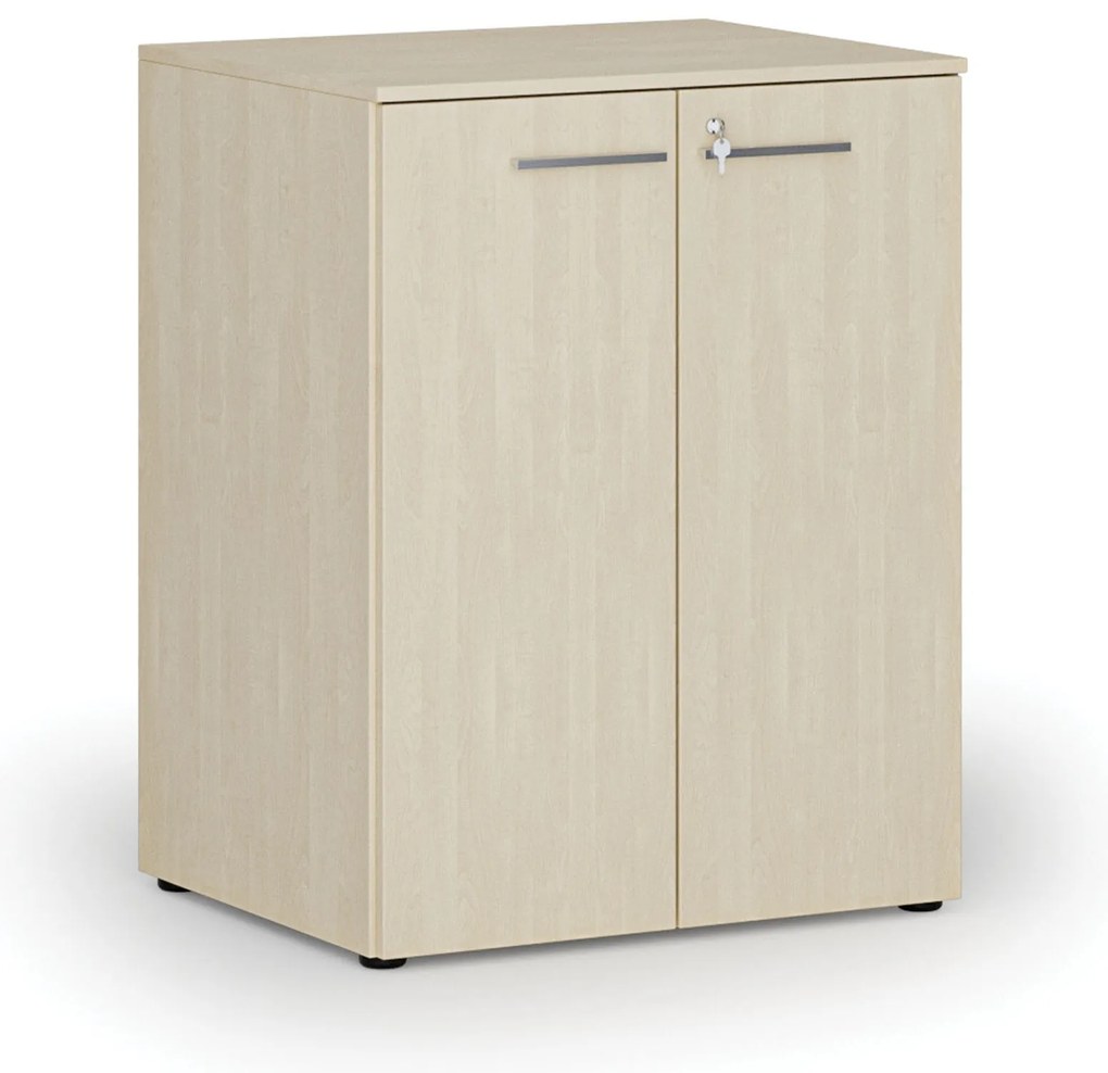 Kancelárska skriňa s dverami PRIMO WOOD, 2 police, 800 x 640 x 1027 mm, breza