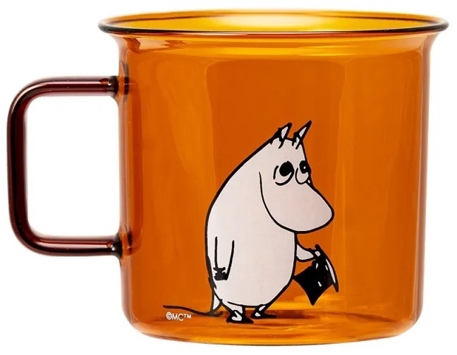 Sklenený hrnček Moominpappa 0,35l, jantárový