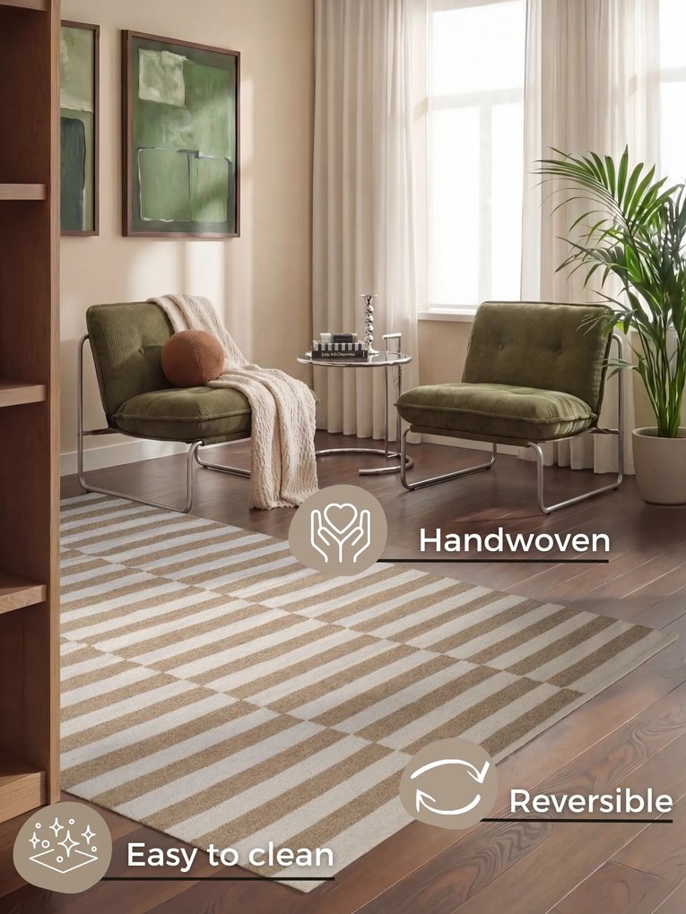 Hanse Home, Kusový koberec Vika 106469 Beige White, 160x230, béžová, obývacia izba