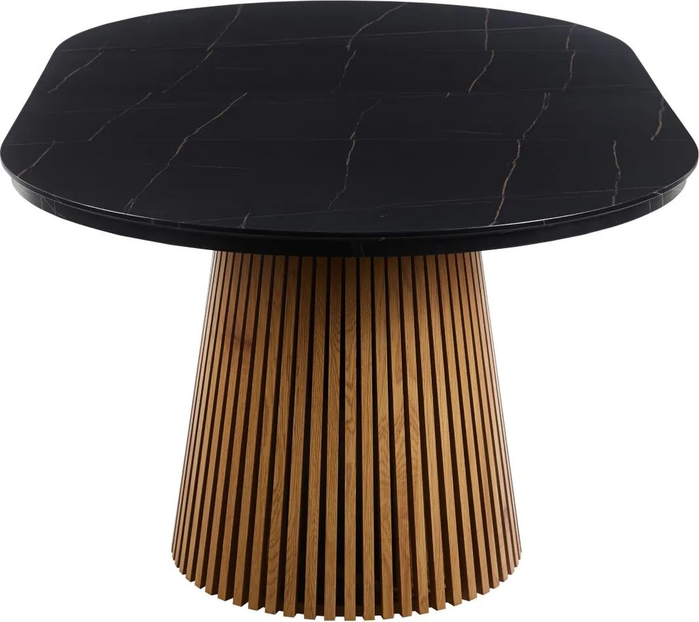 Vintino Jedálenský stôl NEVIO 120–160–200 × 120 cm – čierna / dub